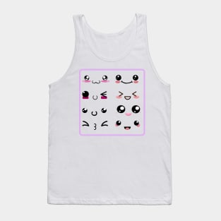 Kawaii Emoji Faces Tank Top